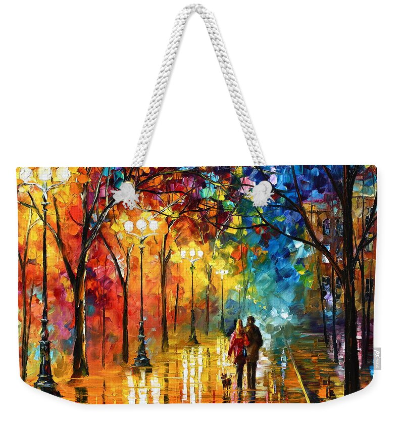 Afremov Weekender Tote Bag featuring the painting Night Fantasy by Leonid Afremov