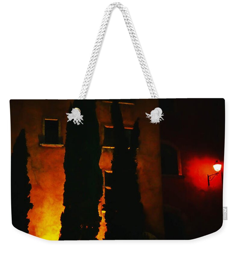 Lyon Weekender Tote Bag featuring the photograph Night Lights of the Old Lyon by Jenny Rainbow