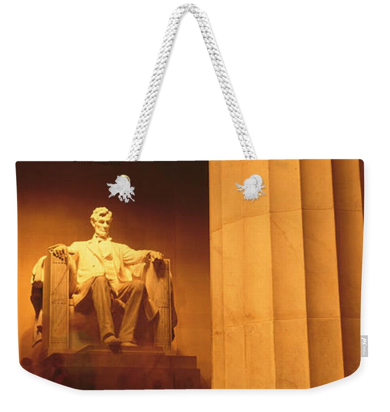 Photography Weekender Tote Bag featuring the photograph Night, Lincoln Memorial, Washington Dc by Panoramic Images
