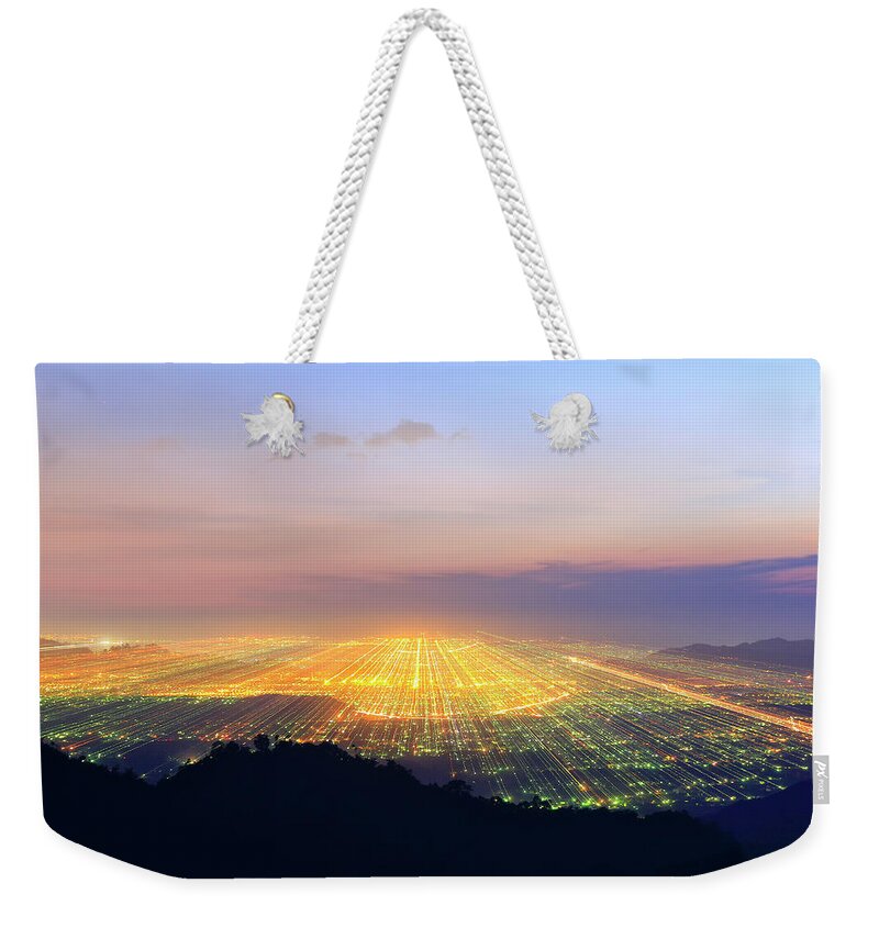 Scenics Weekender Tote Bag featuring the photograph Night Of Cityscape In Zoom Out Effect by Thunderbolt tw (bai Heng-yao) Photography
