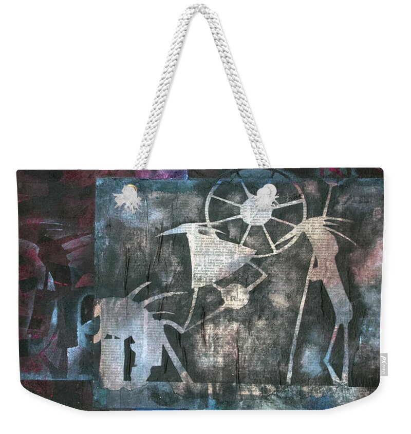Cosmos Weekender Tote Bag featuring the painting Nightmare by Sean Parnell