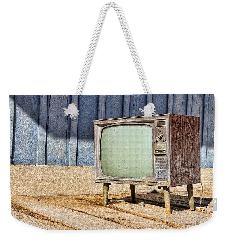 Television Weekender Tote Bag featuring the photograph No Channel Surfing - TV By Diana Sainz by Diana Raquel Sainz
