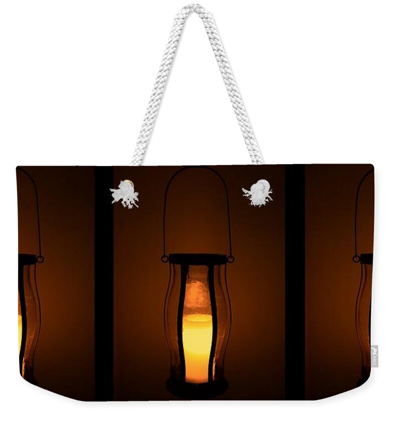 Lantern Weekender Tote Bag featuring the digital art No Darkness by Margie Chapman