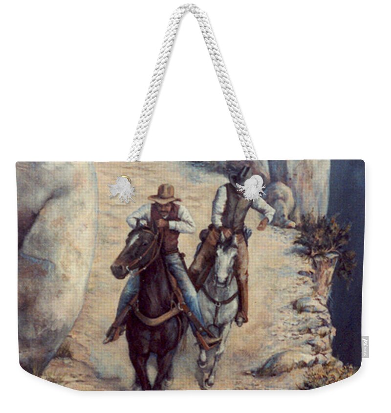Nature Weekender Tote Bag featuring the painting No Place to Be by Donna Tucker