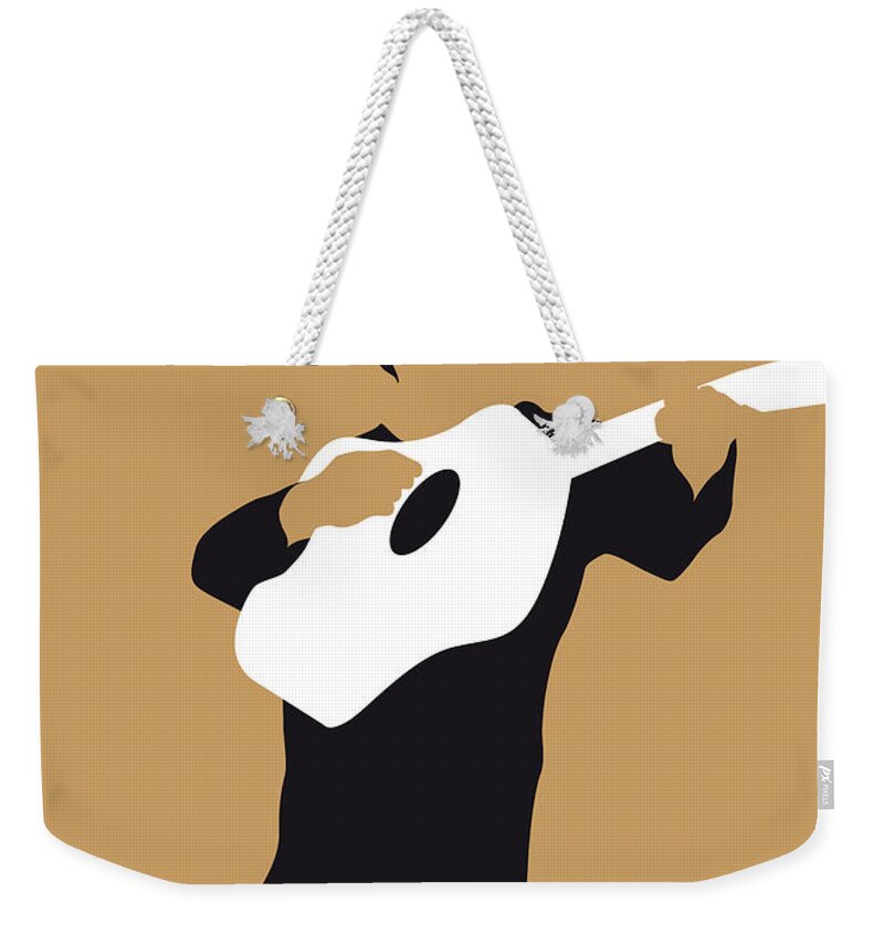 Johnny Weekender Tote Bag featuring the digital art No010 MY Johnny Cash Minimal Music poster by Chungkong Art