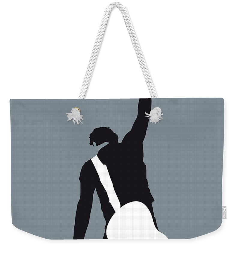 Bruce Weekender Tote Bag featuring the digital art No017 MY Bruce Springsteen Minimal Music poster by Chungkong Art