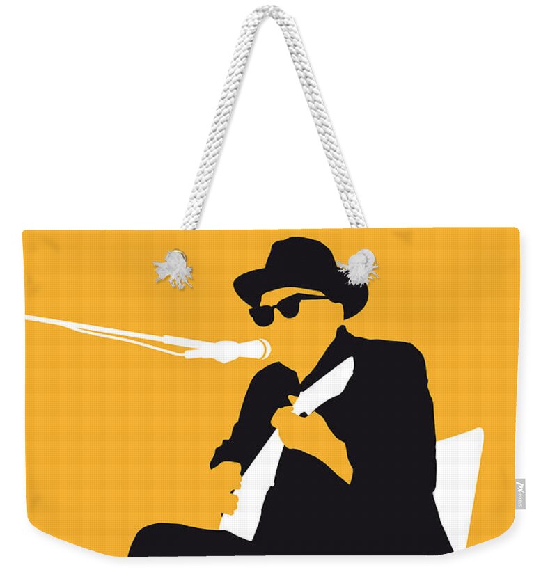 Johnny Weekender Tote Bag featuring the digital art No054 MY JOHNNY LEE HOOKER Minimal Music poster by Chungkong Art