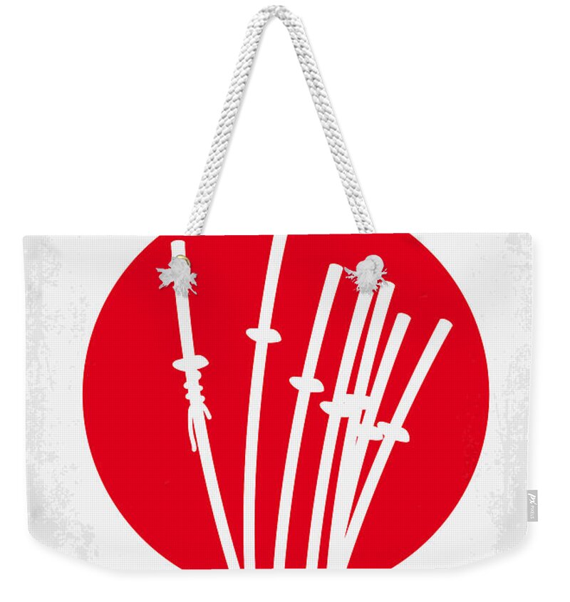 Seven Weekender Tote Bag featuring the digital art No200 My The Seven Samurai minimal movie poster by Chungkong Art