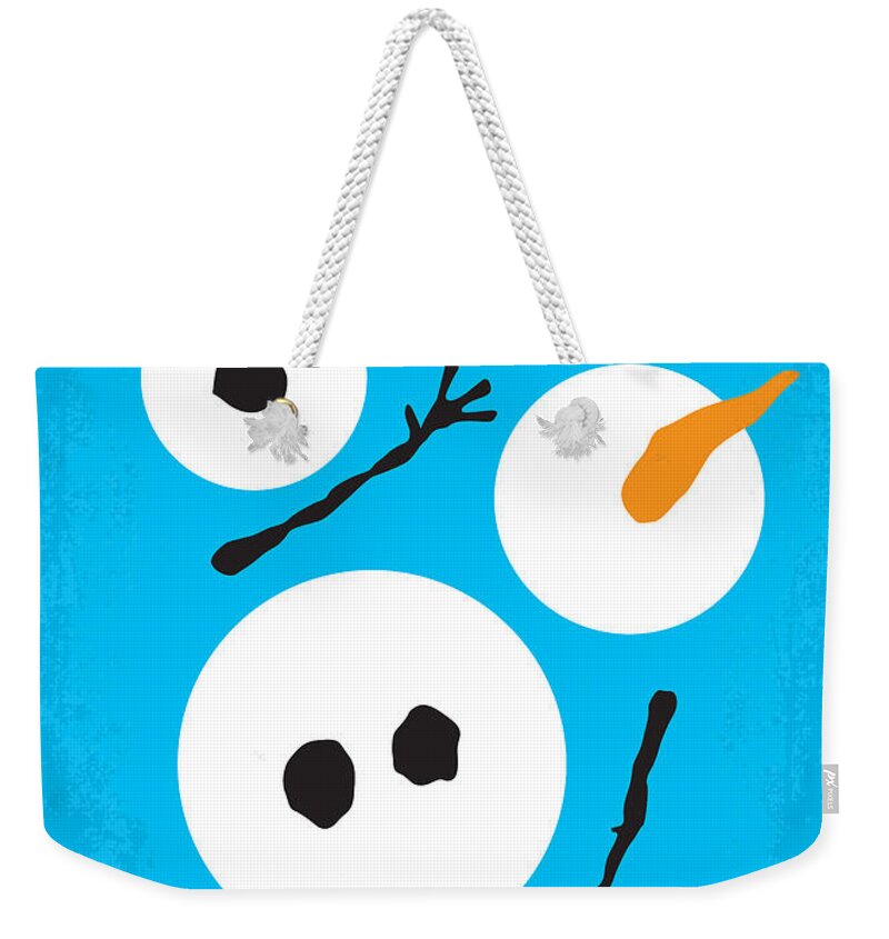 Frozen Weekender Tote Bag featuring the digital art No396 My Frozen minimal movie poster by Chungkong Art