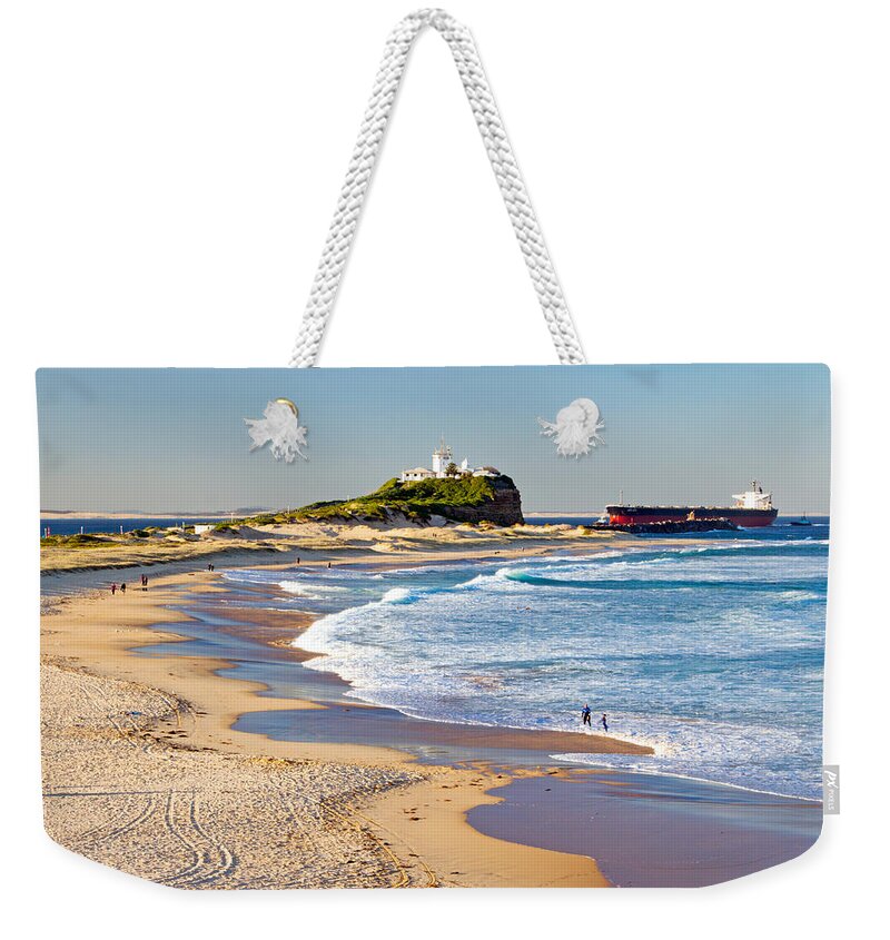 Coal Weekender Tote Bag featuring the photograph Nobby's Head 1 by Nicholas Blackwell