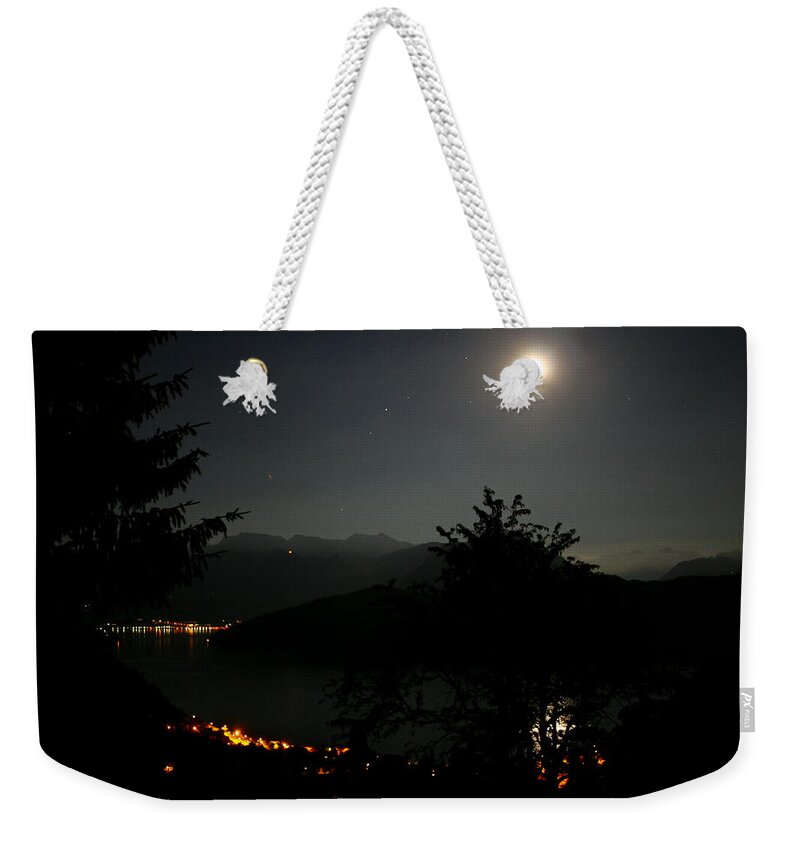 Moon Weekender Tote Bag featuring the photograph Nocturne in Switzerland by Jenny Setchell