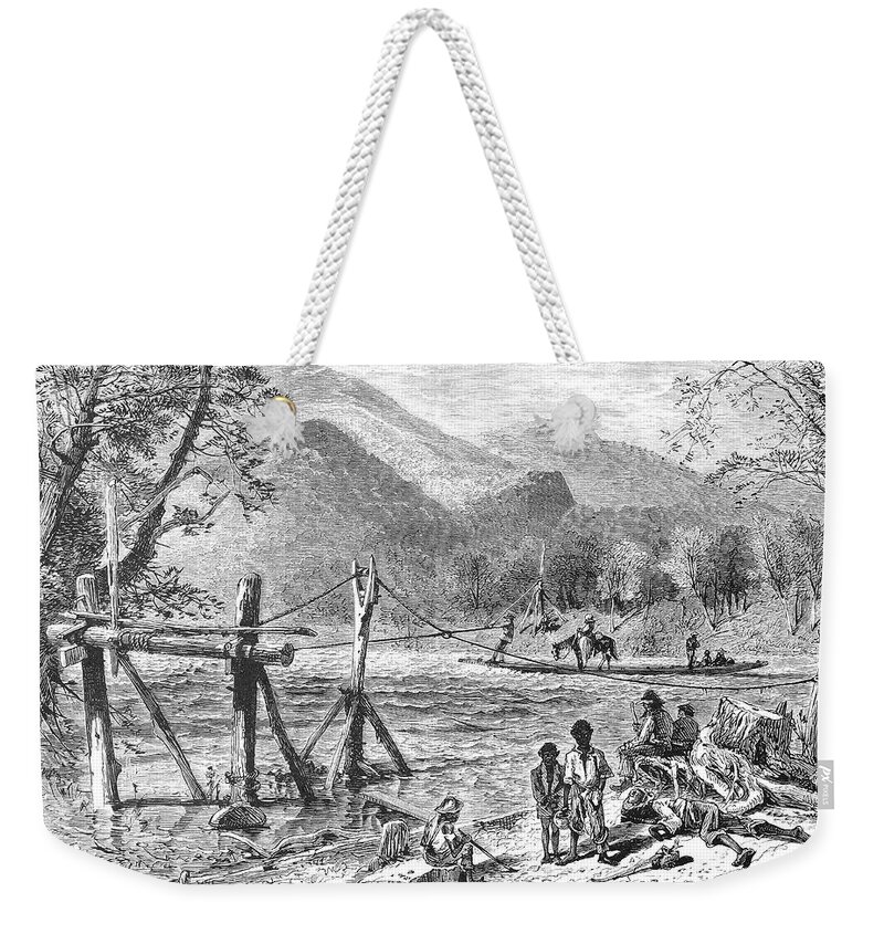 1875 Weekender Tote Bag featuring the painting North Carolina Ferry by Granger