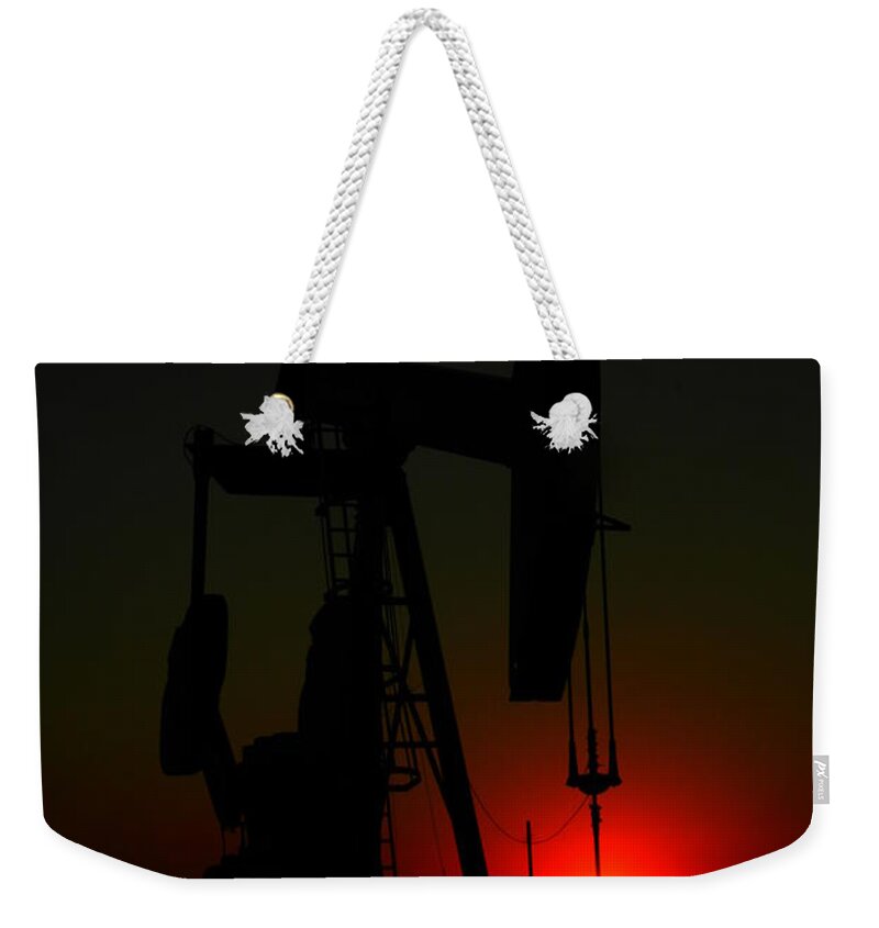 Oil. Gas Weekender Tote Bag featuring the photograph North Dakota Oil by Jeff Swan