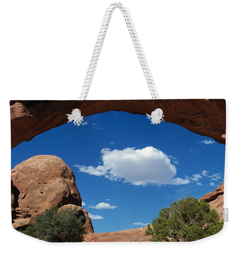 Photography Weekender Tote Bag featuring the photograph North Window, Arches National Park by Panoramic Images