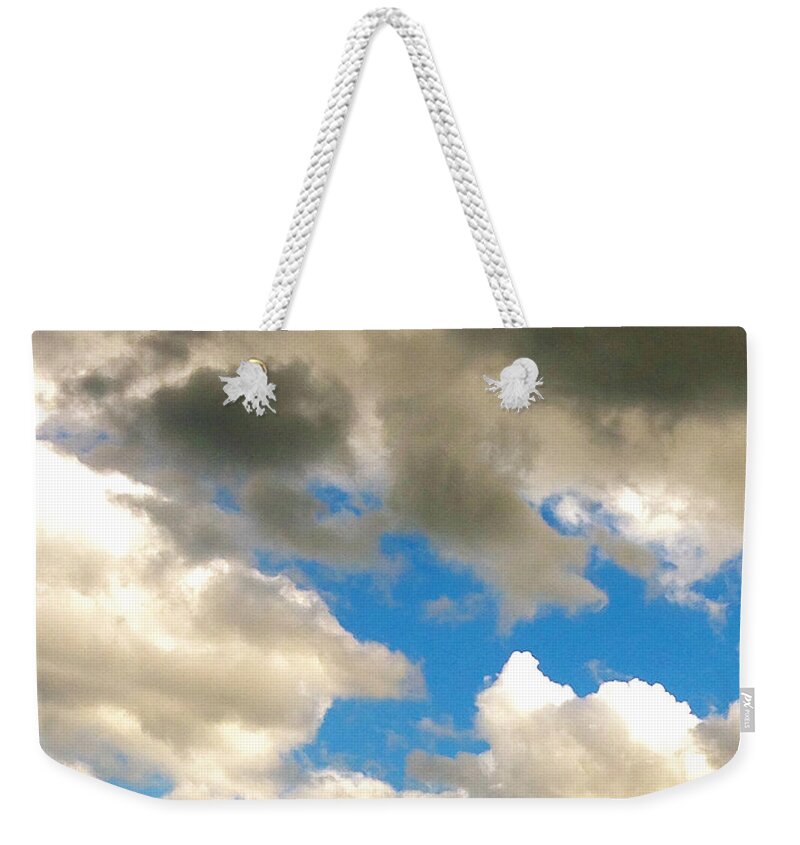 Clouds Weekender Tote Bag featuring the photograph Nothing But Blue Sky Do I See by Anita Lewis