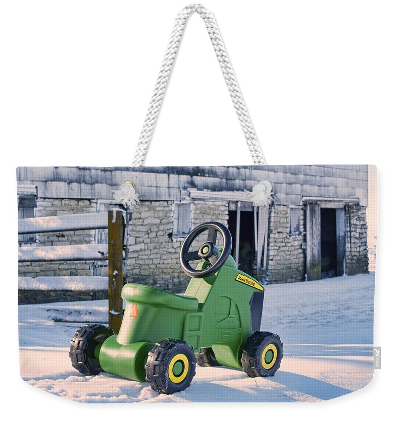 Toy Tractors Weekender Tote Bag featuring the photograph Nothing Runs Like a Deere #2 by Nikolyn McDonald