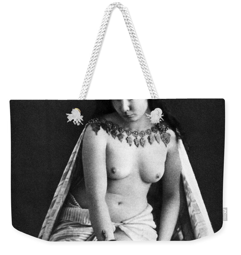 1850 Weekender Tote Bag featuring the photograph Nude As Ancient Ruler by Granger