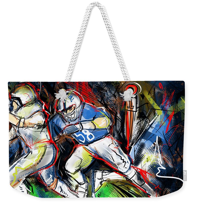  Weekender Tote Bag featuring the painting Number 58 by John Gholson