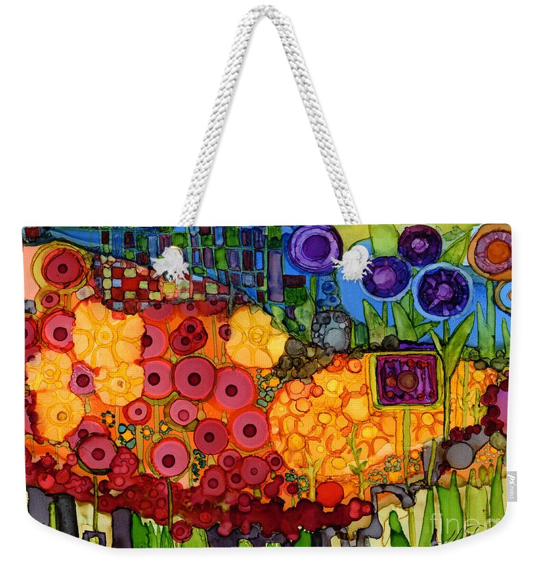 Abstract Weekender Tote Bag featuring the painting Number VIIII by Vicki Baun Barry