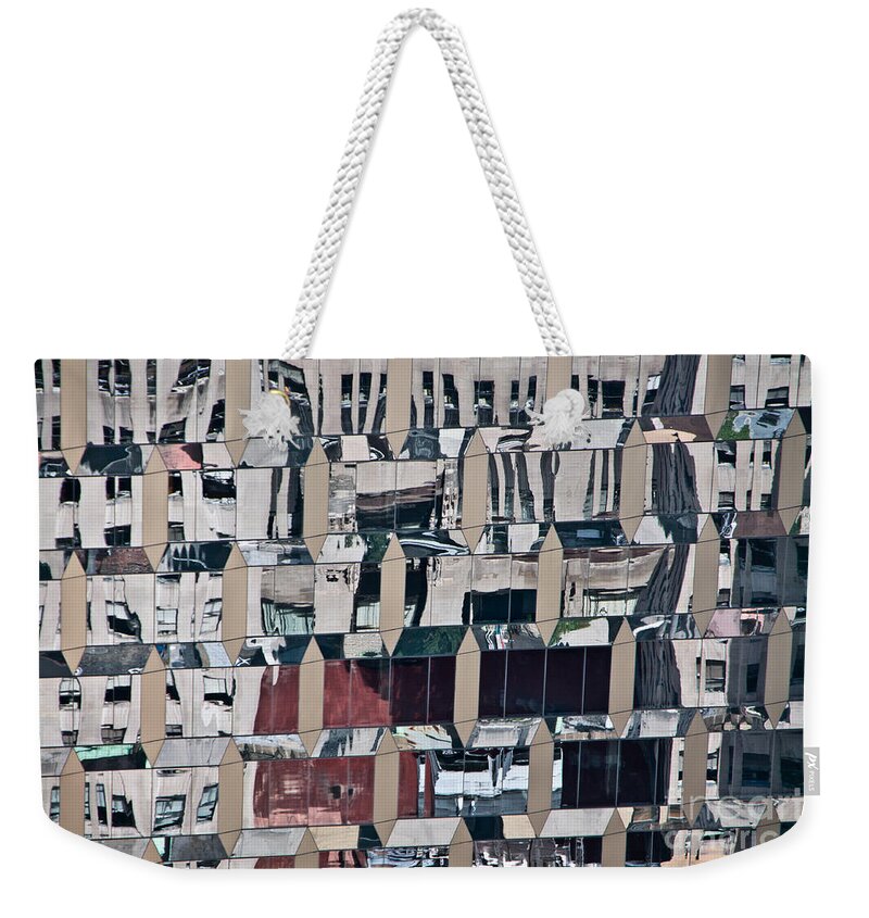Ny Weekender Tote Bag featuring the photograph NY in the mirror by Adriana Zoon