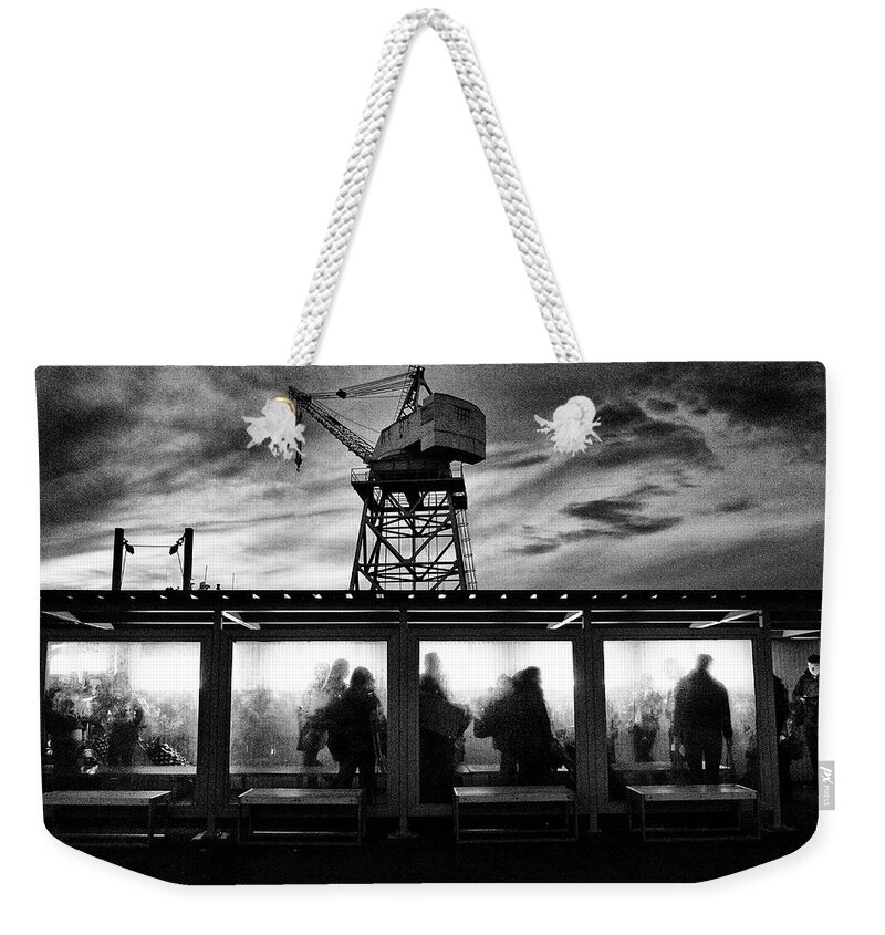 Built Structure Weekender Tote Bag featuring the photograph Nyc Graving Dock by Afton Almaraz