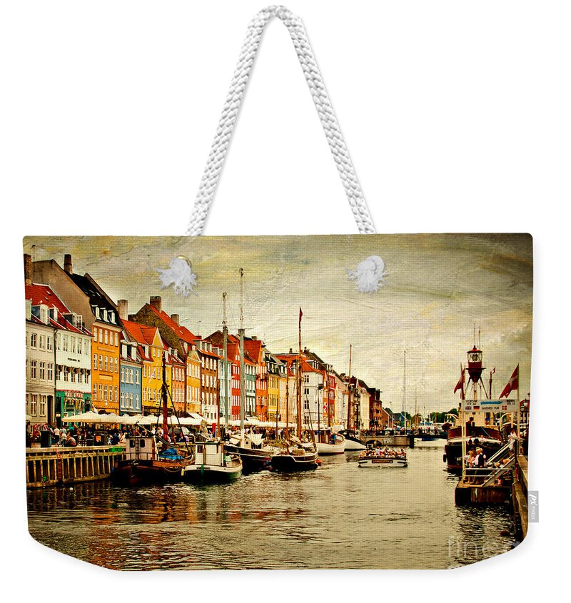 Copenhagen Weekender Tote Bag featuring the photograph Nyhavn Copenhagen Denmark by Joan McCool