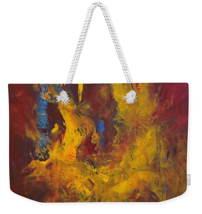 Abstract Weekender Tote Bag featuring the painting Oasis by Soraya Silvestri