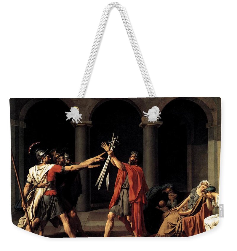 Oath Weekender Tote Bag featuring the painting Oath of the Horatii by Jacques Louis David