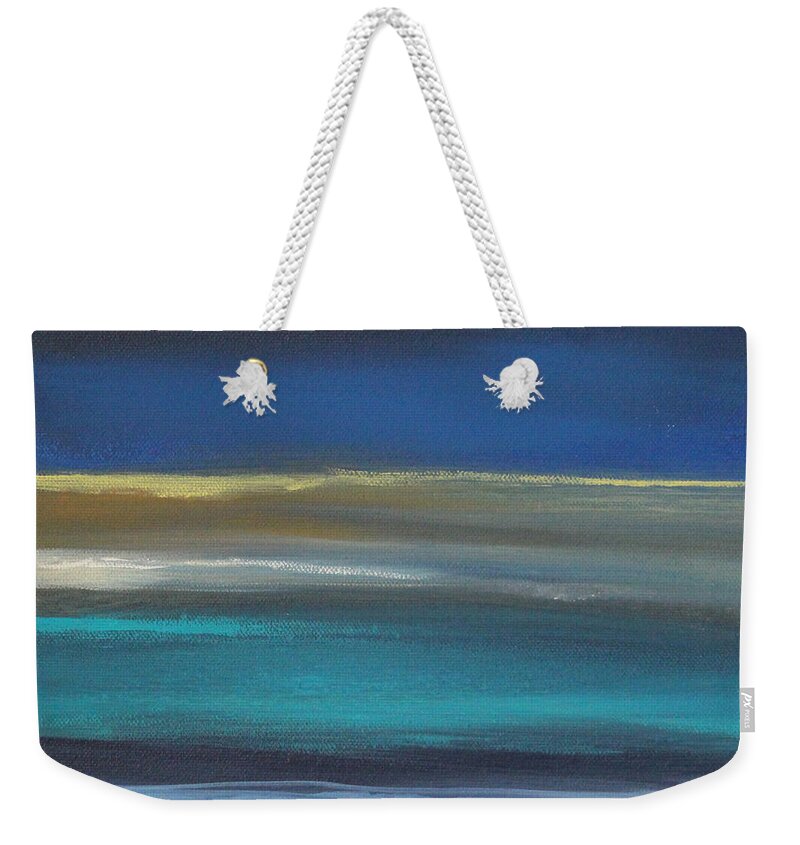 Abstract Painting Weekender Tote Bag featuring the painting Ocean Blue 2 by Linda Woods