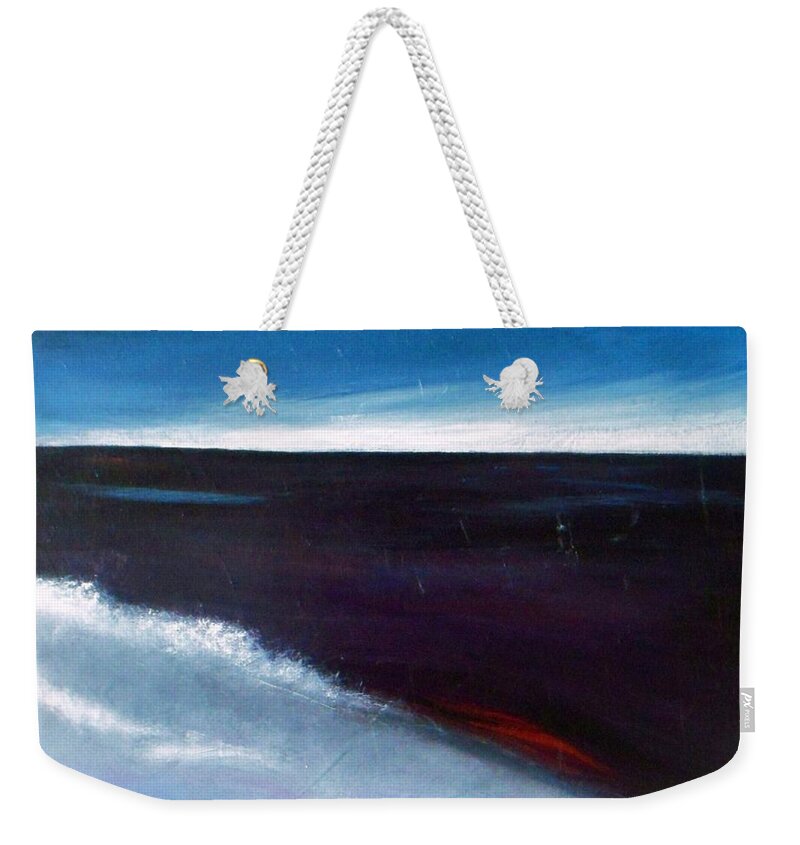 Seascape Weekender Tote Bag featuring the painting Ocean Wave by Vesna Antic