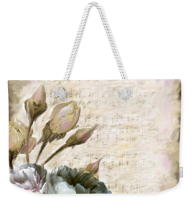 Floral Weekender Tote Bag featuring the painting Ode to Love by Portraits By NC