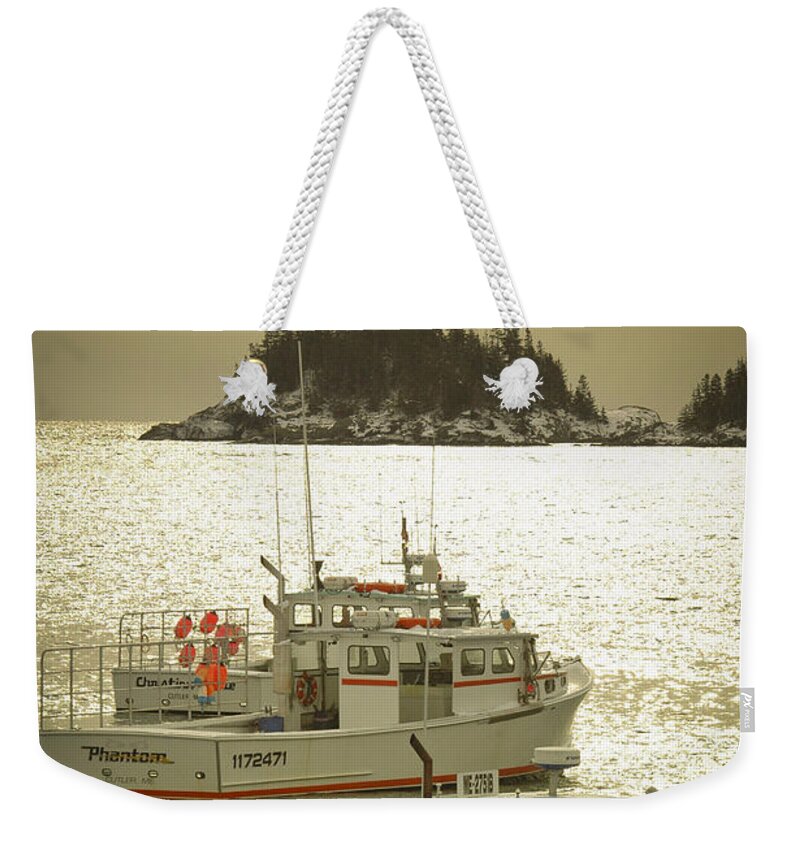 Maine Lobster Boats Weekender Tote Bag featuring the photograph Off Season by Alana Ranney
