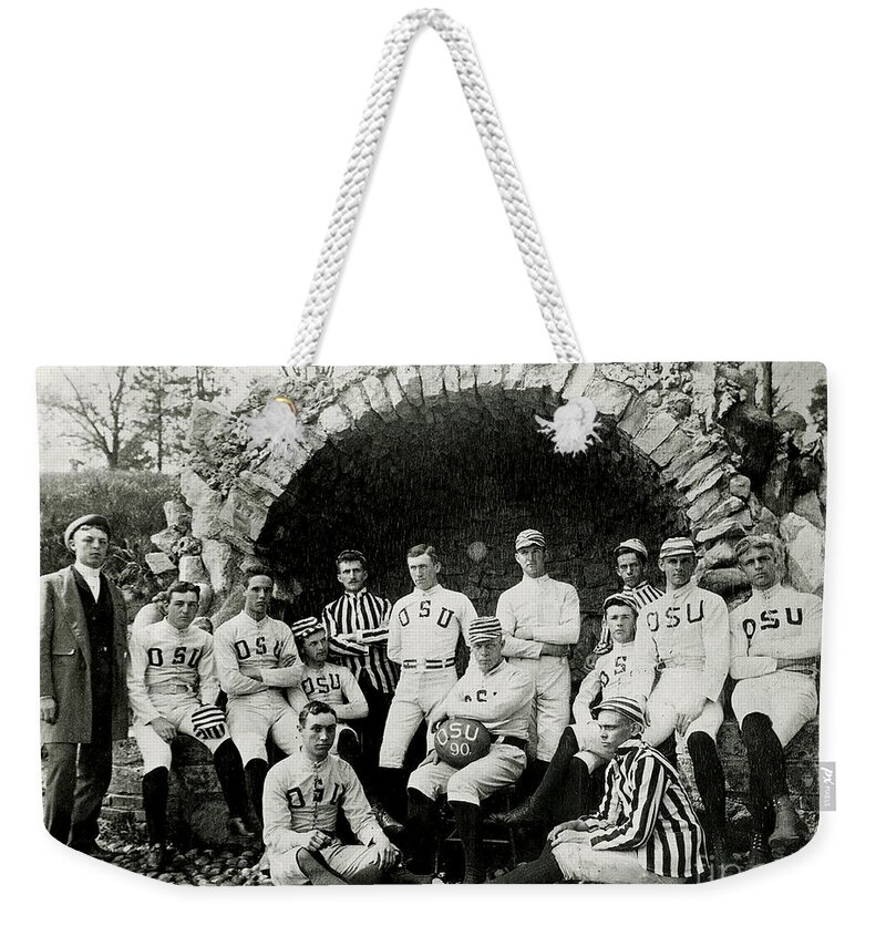 Ohio State Football Circa 1890 Weekender Tote Bag featuring the photograph Ohio State Football Circa 1890 by Jon Neidert