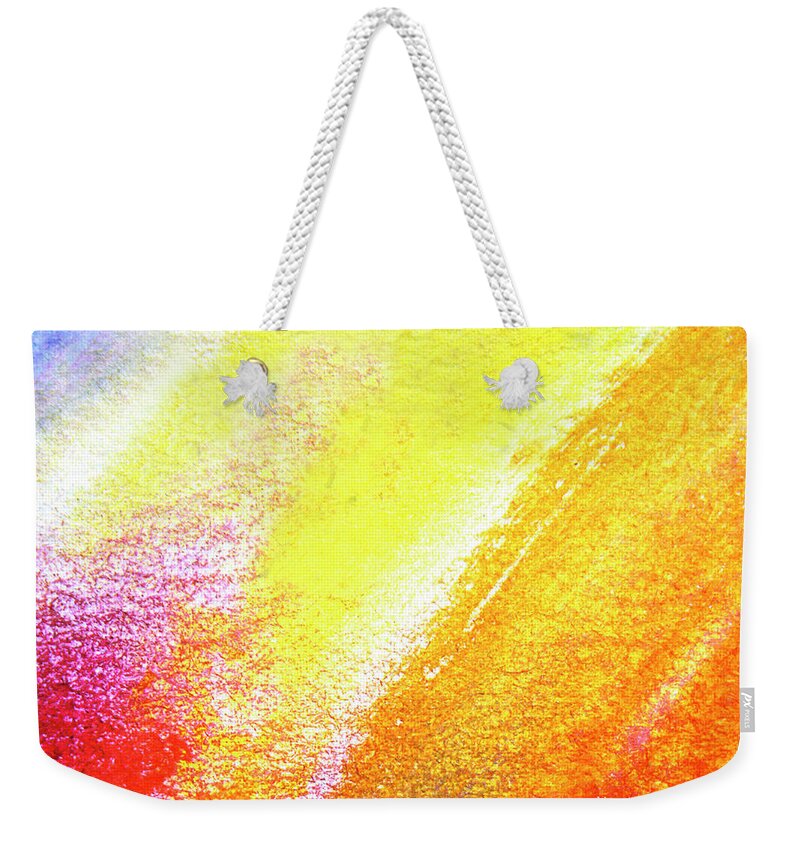 Art Weekender Tote Bag featuring the digital art Oil Crayon And Watercolour On Rough by Kathy Collins