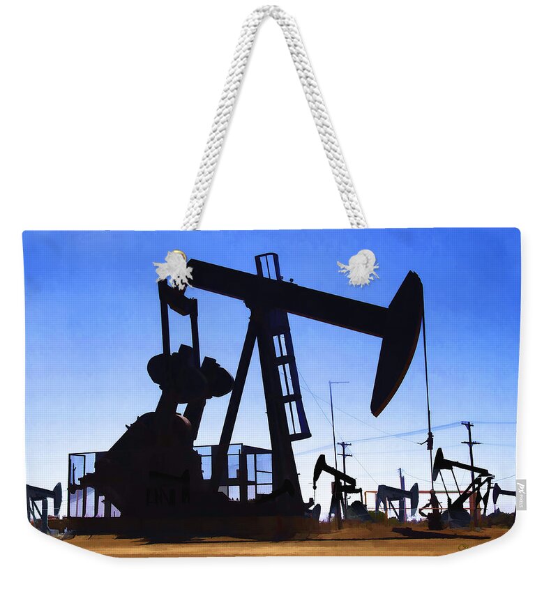 Oil Fields Weekender Tote Bag featuring the photograph Oil Fields by Chuck Staley