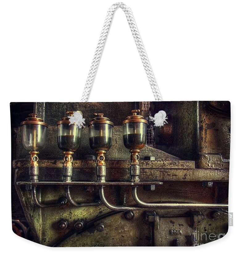 Steam Weekender Tote Bag featuring the photograph Oil Valves by Carlos Caetano