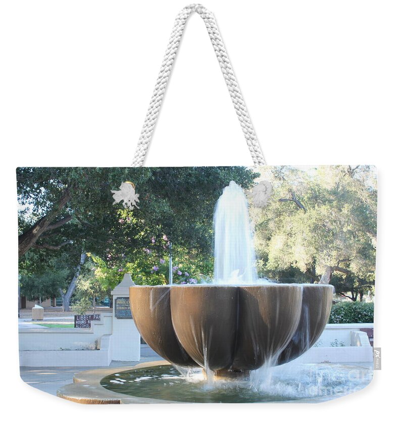 Ojai Weekender Tote Bag featuring the photograph Ojai Fountain by Henrik Lehnerer