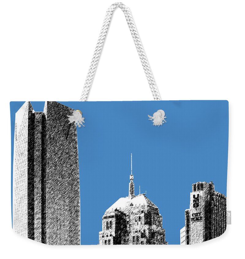 Architecture Weekender Tote Bag featuring the digital art Oklahoma City Skyline - Slate by DB Artist