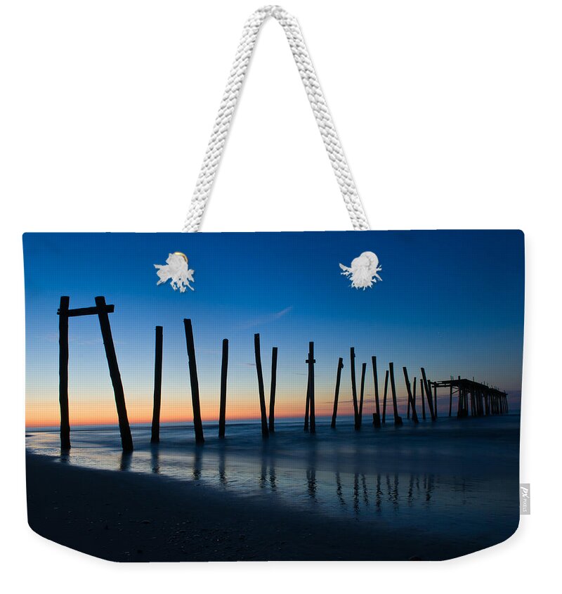 New Jersey Weekender Tote Bag featuring the photograph Old Broken 59th Street Pier by Louis Dallara