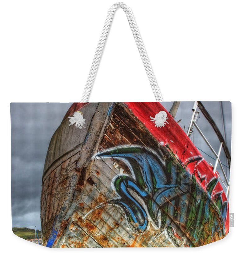 Boat Weekender Tote Bag featuring the photograph Old Grey Lady by B Cash
