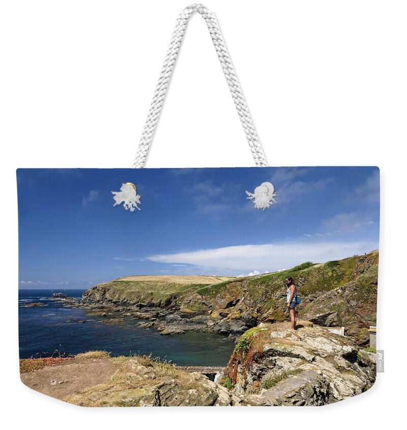Britain Weekender Tote Bag featuring the photograph Old Lizard Head and Polpeor Cove by Rod Johnson