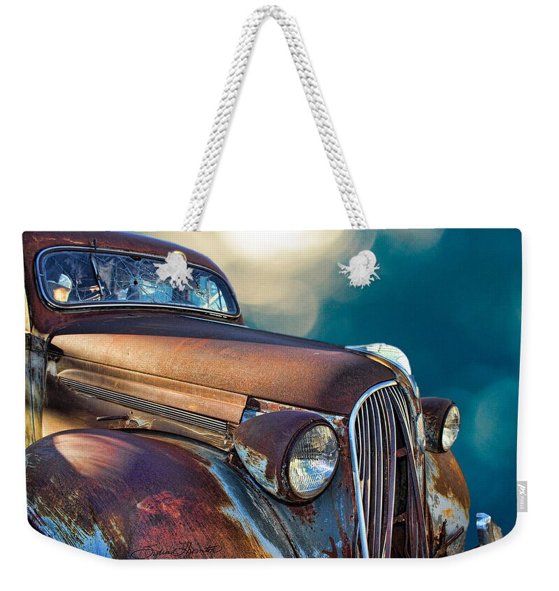 Antique Car Weekender Tote Bag featuring the photograph Old Plymouth I by Sylvia Thornton