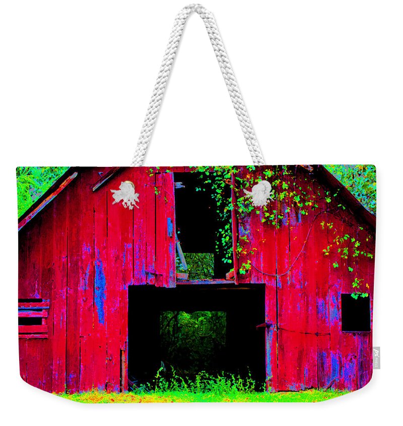 Old Weekender Tote Bag featuring the photograph Old Red Barn IV by Lanita Williams