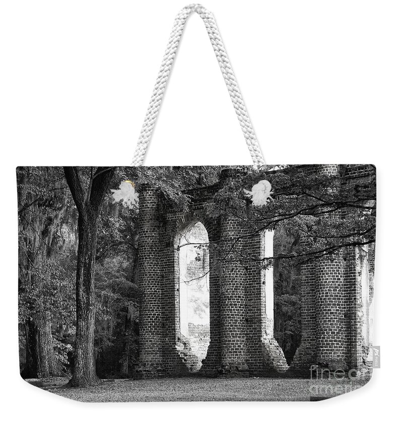 Old Sheldon Church Weekender Tote Bag featuring the photograph Old Sheldon Church Side View by Scott Hansen