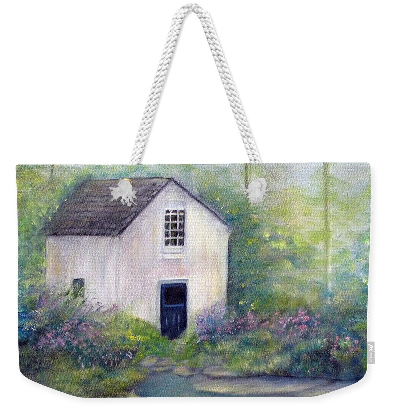 Springhouse Weekender Tote Bag featuring the painting Old Springhouse by Loretta Luglio
