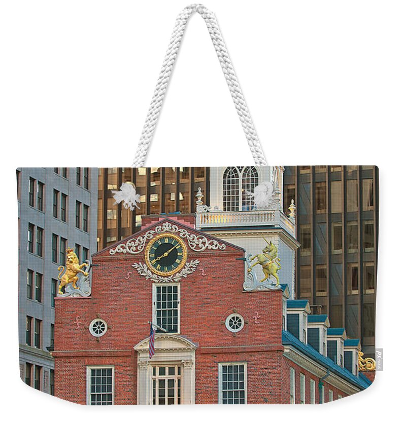 Boston Weekender Tote Bag featuring the photograph Old State House by Paul Mangold