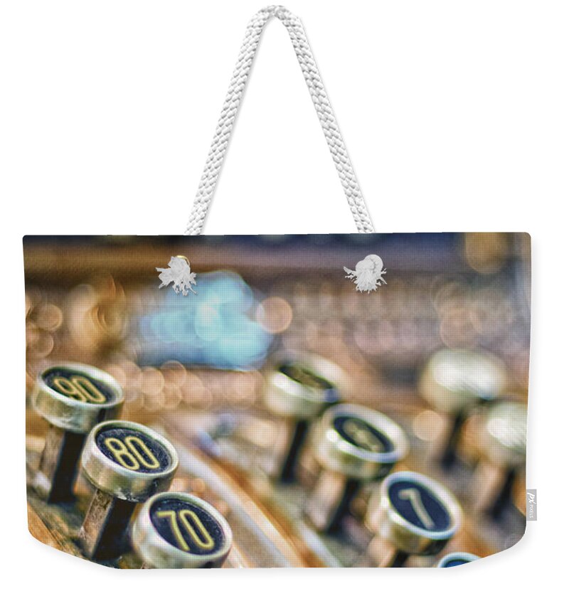 Old Weekender Tote Bag featuring the photograph Old Times Cash Register by Pablo Lopez