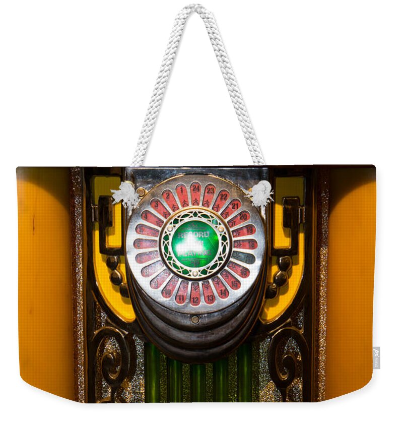 Jukebox Weekender Tote Bag featuring the photograph Old Vintage Wurlitzer Jukebox DSC2806 by Wingsdomain Art and Photography