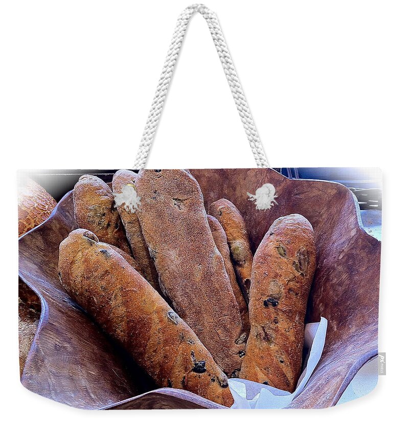 Bread Weekender Tote Bag featuring the photograph Olive Bread by Venetia Featherstone-Witty