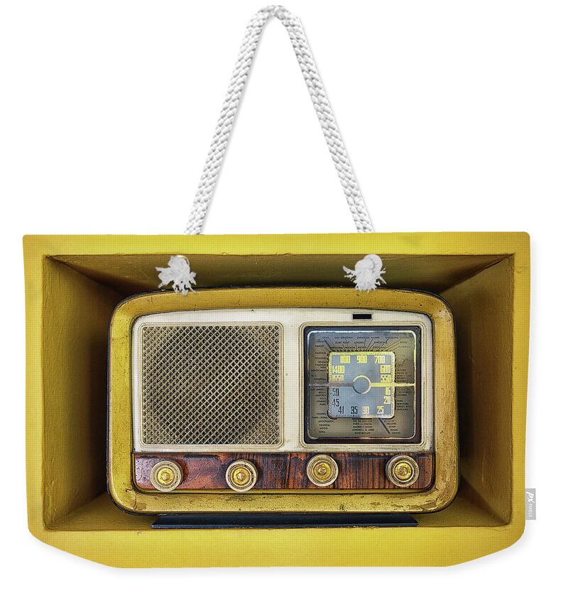 Music Weekender Tote Bag featuring the photograph Ols School Radio by Chema Mancebo